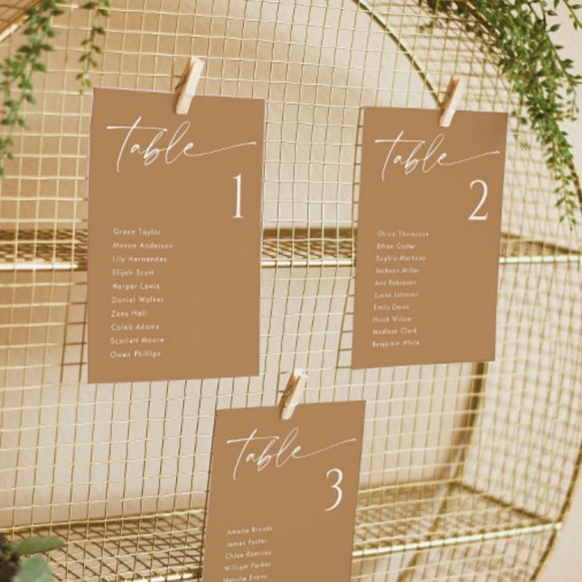 Terracotta Elégant Mariage Seating Chart Cartes (Créateur téléchargé)