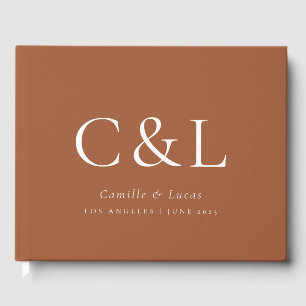 Terracotta Elegant Minimalist Wedding Guest Book