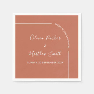 Terracotta Elegant Minimalist Wedding Napkin