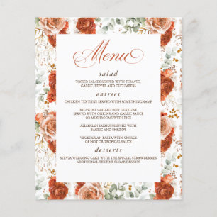 Terracotta Elegant Modern Wedding Menu