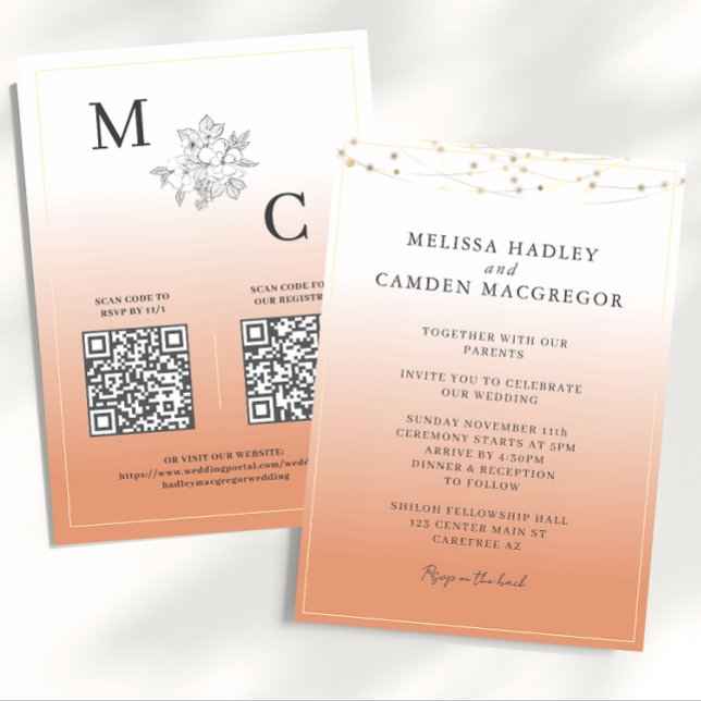 Terracotta Elegant QR Code Wedding Invitation (Creator Uploaded)