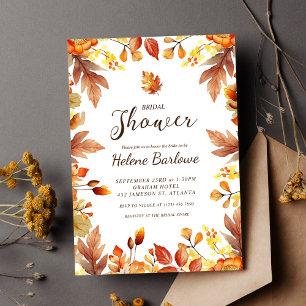 Terracotta Elegant Rustic Fall Bridal Shower Invitation