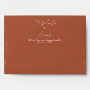 Terracotta Elegant Script Return Address Envelope