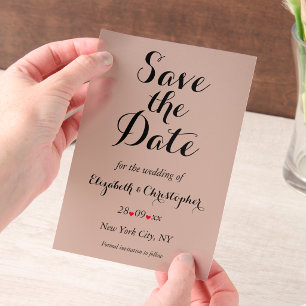 Terracotta Elegant Script Wedding Save the Date Vellum Invitations