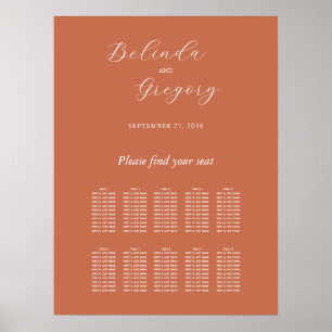 Terracotta Elegant Script Wedding Seating Chart