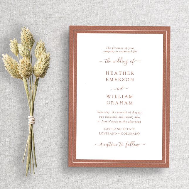 Terracotta Elegant Wedding Invitation (Creator Uploaded)