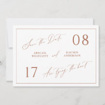 Terracotta Enregistrer la date Mariage Faire-part