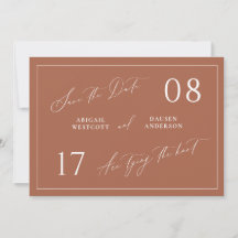 Terracotta Enregistrer la date Mariage Faire-part