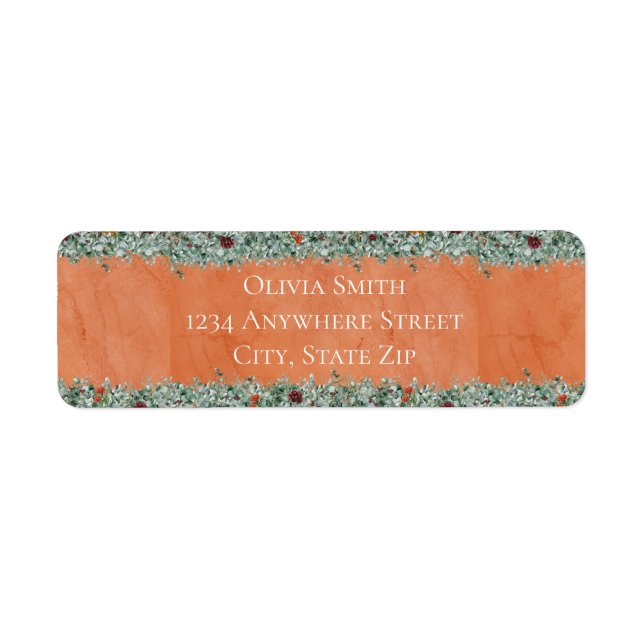 Terracotta Eucalyptus Burgundy Orange Floral (Front)