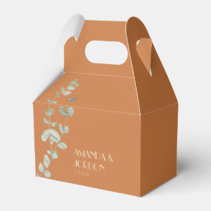 Terracotta Eucalyptus Deco Wedding Gable Favour Bo Favor Box