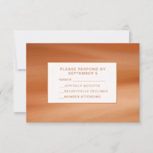 Terracotta Fall Autumn RSVP Card Wedding Oranges