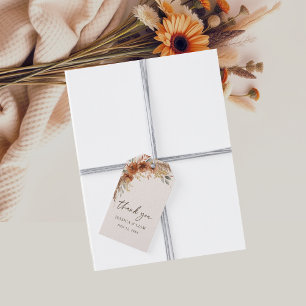 Terracotta Fall Floral Wedding Favour Thank you Gift Tags