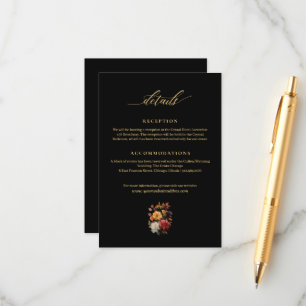 Terracotta Fall Floral Wedding Info Enclosure Card