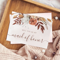 Terracotta Fall Foliage Maid Of Honour Proposal