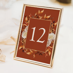 Terracotta Fall Table Number