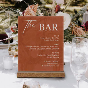 Terracotta Fall Wedding Bar  Acrylic Sign
