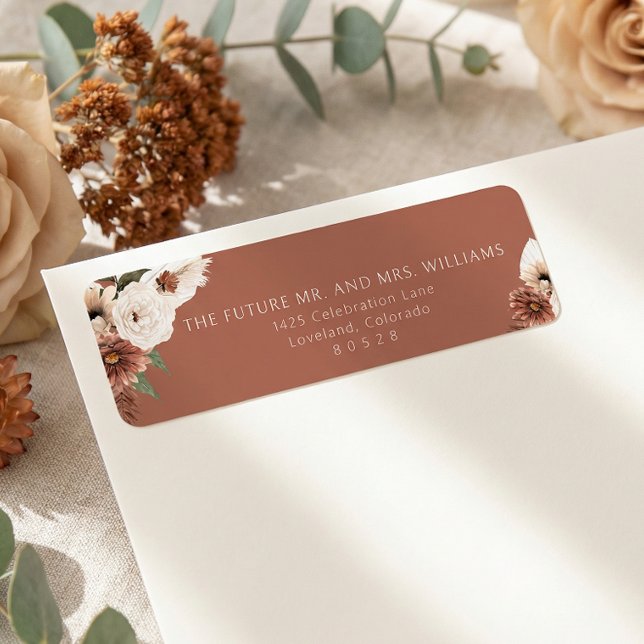 Terracotta Fall Wedding Return Address (Créateur téléchargé)
