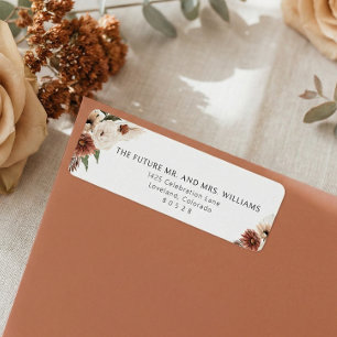 Terracotta Fall Wedding Return Address
