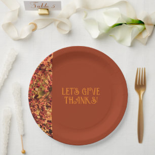 Terracotta Family Gathering Feast Thanks giving Paper Plate