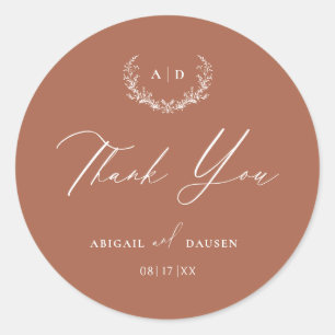 Terracotta Favour Sticker Wedding Thank you Tag