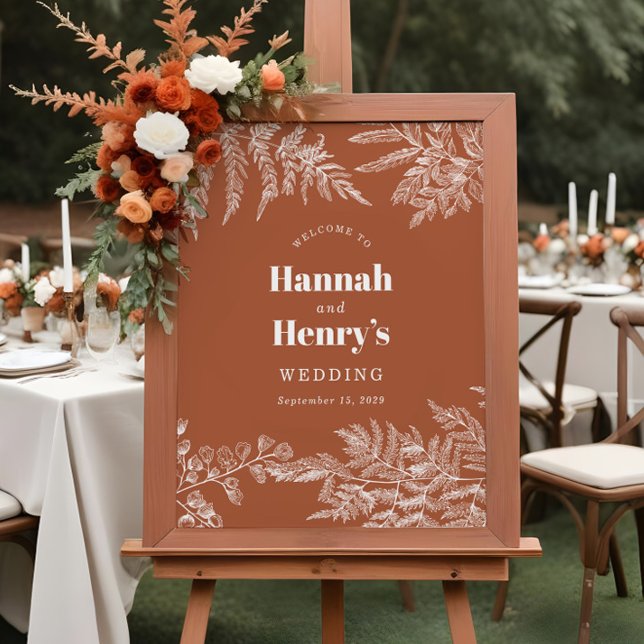 Terracotta Fern Woodland Wedding Welcome Sign (Creator Uploaded)
