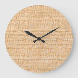 Terracotta Fine Linen Weave Home Decor Time Large Clock
