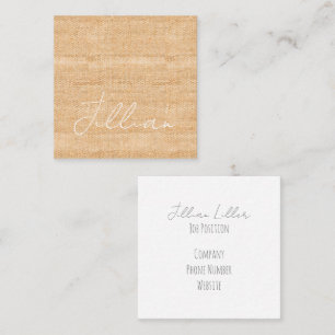 Terracotta Fine Linen Weave Name Office  Square Business Card