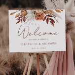 Terracotta Floral Boho Autumn Wedding Welcome Poster<br><div class="desc">Warm your guests with a heartfelt welcome, reflected in this enchanting fall-themed sign. Awash in a cascade of watercolor florals and pampas grass in rich, earthy tones, this sign sets the perfect tone for your autumn celebration. Personalize it with your names and wedding date to create a stunning focal point...</div>