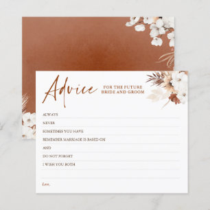 Terracotta Floral Boho Elegant Advice Card
