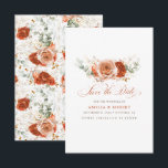 Terracotta Floral Boho Save the Date<br><div class="desc">Terracotta flowers boho save the date cards</div>