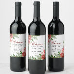 Terracotta Floral Christmas Pine Bough Wedding Wine Label<br><div class="desc">Elegant Terracotta Blush Pink White Floral Christmas Pine Bough Foliage Winter Wedding Party Wine Labels. Invite your family,  friends and colleagues to celebrate your special day. All the texts are pre-arranged for you to personalize easily and quickly with your own details.</div>