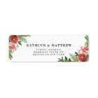 Terracotta Floral Christmas Wedding Return Address
