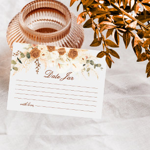 Terracotta Floral Date Night Jar Game Tickets Card
