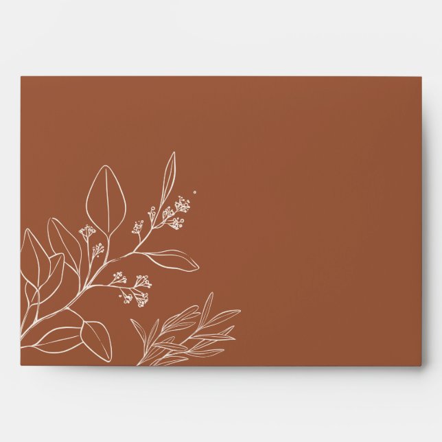 Terracotta Floral Envelope (Front)