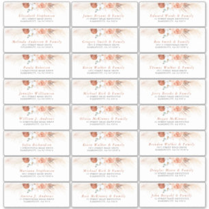 Terracotta Floral Individuel Étiquettes de adresse