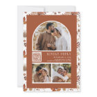 Terracotta Floral Photo Collage QR Code Wedding
