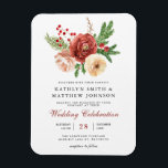 Terracotta Floral Pine Bough Wedding Invitation Magnet<br><div class="desc">Elegant Terracotta Blush Pink White Floral Christmas Pine Foliage Winter Wedding Invitation Magnet. Invite your family,  friends and colleagues to celebrate your special day with this elegant,  stylish and modern wedding invitation Magnet. All the texts are pre-arranged for you to personalize easily and quickly with your own details.</div>