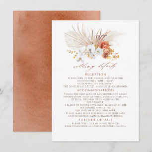 Terracotta Floral Wedding Details Enclosure Card