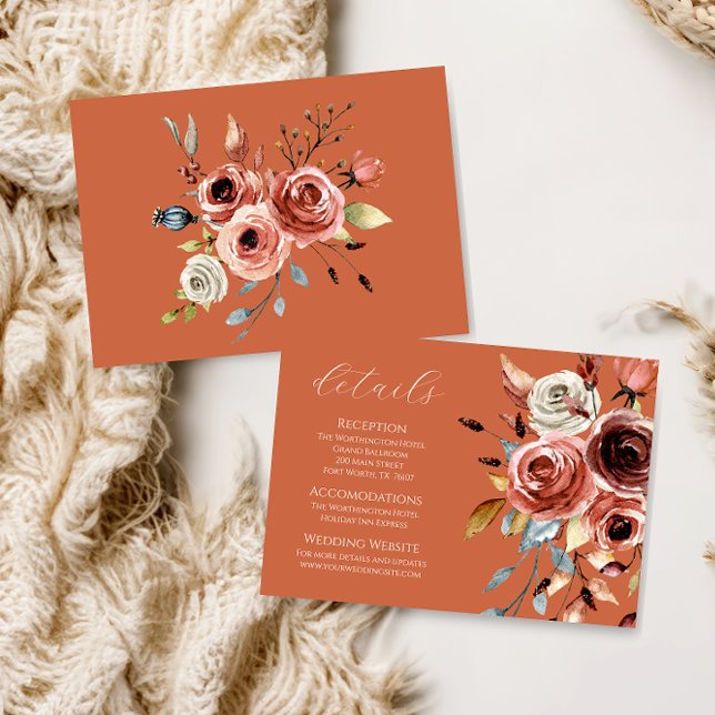 Terracotta Floral Wedding Enclosure Card (Creator Uploaded)