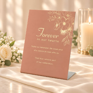 Terracotta Floral Wedding Memorial Table Sign