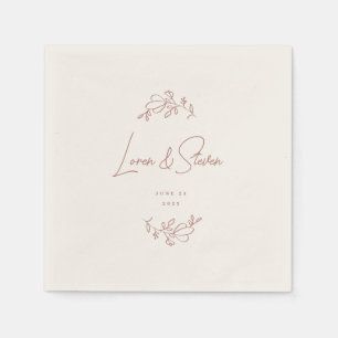 Terracotta Floral Wedding  Napkin