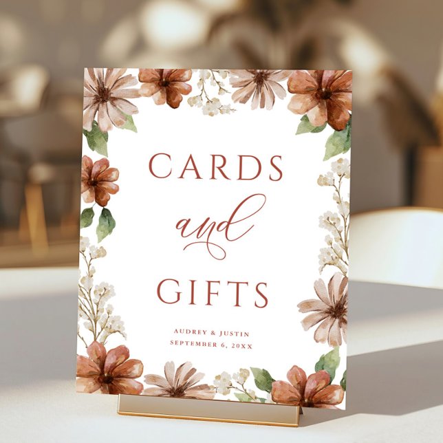 Terracotta Flower Border Cards and Gifts Wedding Poster (Creator Uploaded)