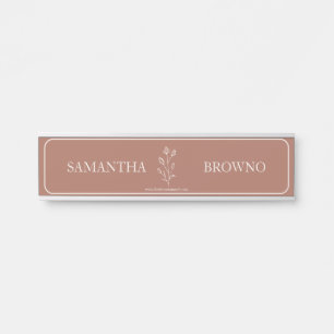 Terracotta Flower Elegant Door Sign
