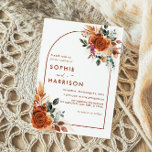 Terracotta Flowers and Pampas Grass Rust Wedding I Invitation<br><div class="desc">For more advanced customization of this design,  simply select the "Customize It" button above!</div>