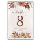 Terracotta Flowers Boho Fall Wedding Table Number