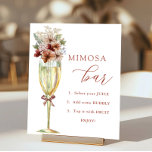 Terracotta Flowers & Champagne Mimosa Bar Shower Poster<br><div class="desc">Change the directions and personalize using the template form.</div>