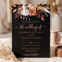 Terracotta Flowers Fall Black Wedding Rose Gold