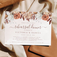 Terracotta Flowers Fall Foliage Rehearsal Dinner