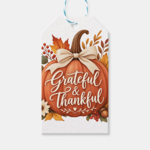 Terracotta Friendsgiving Paper Napkins, Grateful Gift Tags