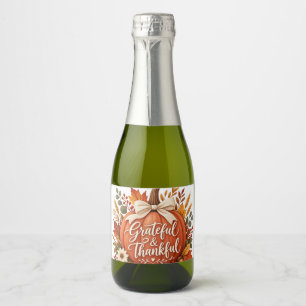 Terracotta Friendsgiving Paper Napkins, Grateful Sparkling Wine Label